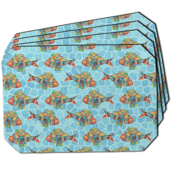 Custom Mosaic Fish Dining Table Mat - Octagon