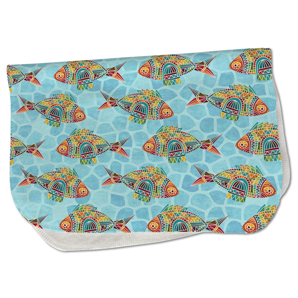 Custom Mosaic Fish Burp Cloth - Fleece