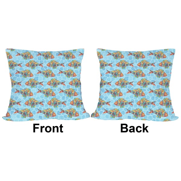 Mosaic Fish Outdoor Pillow - 18x18