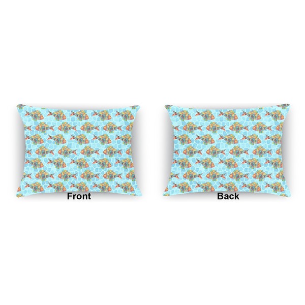 Colorful FIsh  Outdoor Rectangular Throw Pillow (Front and Back)