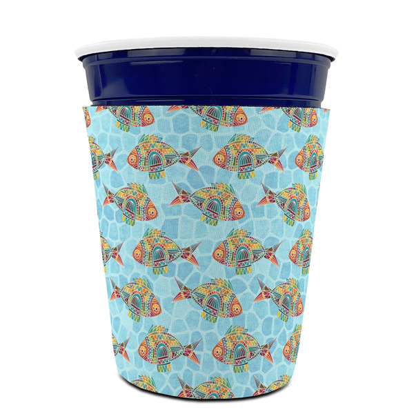 Mosaic Fish Party Cup Sleeves - without bottom - FRONT (on cup)