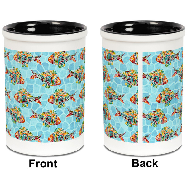 Mosaic Fish Pencil Holder - Black - approval