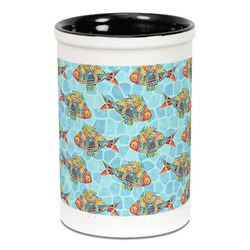 Mosaic Fish Ceramic Pencil Holders - Black