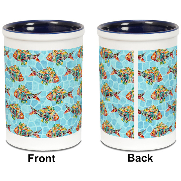 Mosaic Fish Pencil Holder - Blue - approval