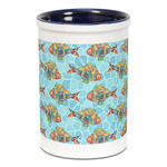 Mosaic Fish Ceramic Pencil Holders - Blue