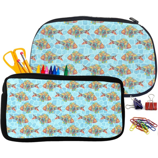 Mosaic Fish Pencil / School Supplies Bags Small and Medium