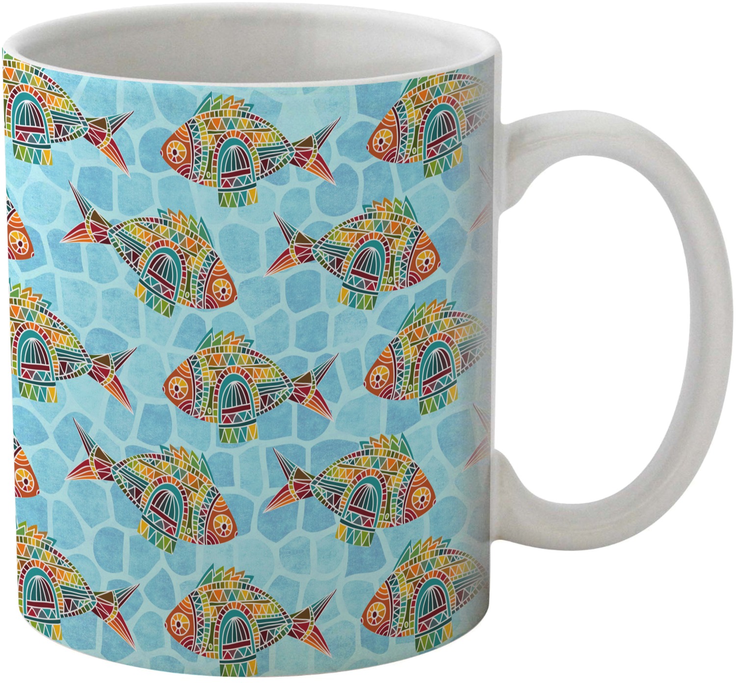 Mosaic Fish Coffee Mug (Personalized) YouCustomizeIt