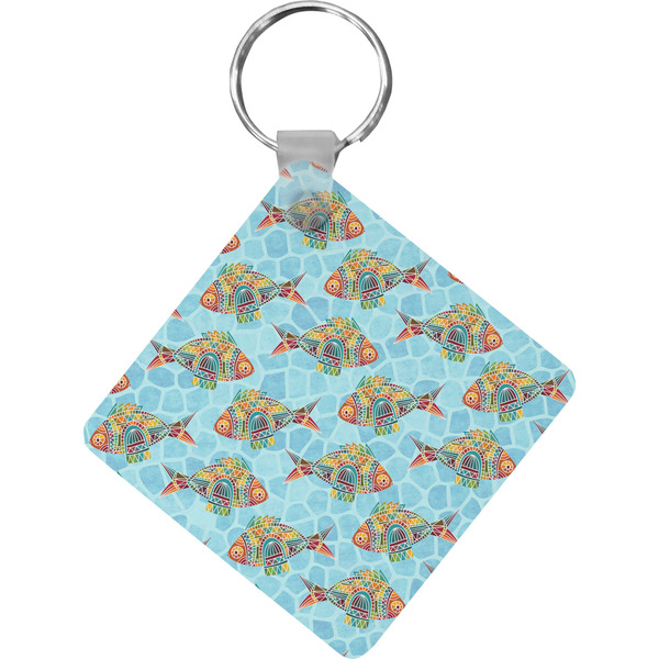 Custom Mosaic Fish Diamond Plastic Keychain