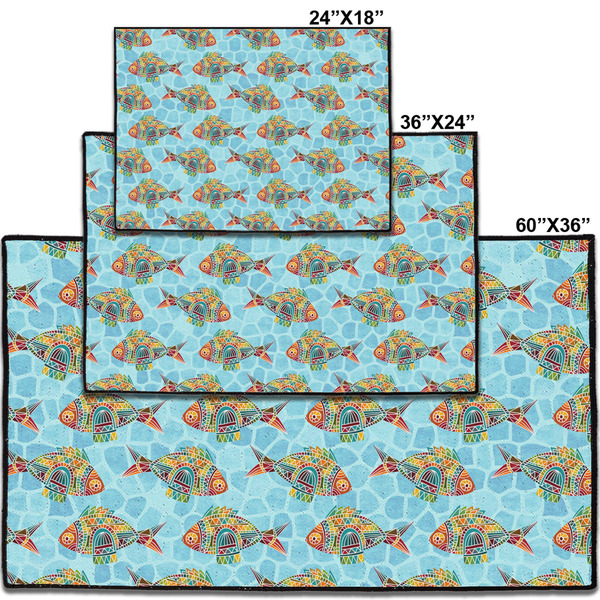 Mosaic Fish Personalized Door Mat - Group Parent IMF