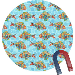Mosaic Fish Round Fridge Magnet