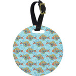 Mosaic Fish Plastic Luggage Tag - Round