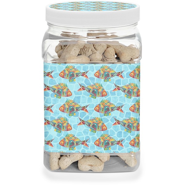 Custom Mosaic Fish Dog Treat Jar