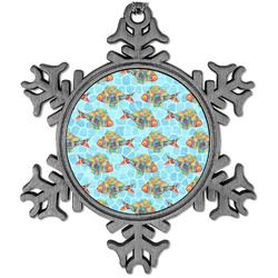 Mosaic Fish Vintage Snowflake Ornament