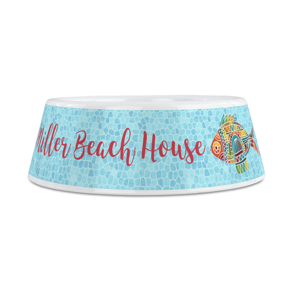 Mosaic Fish Plastic Dog Bowls - Medium - FRONT