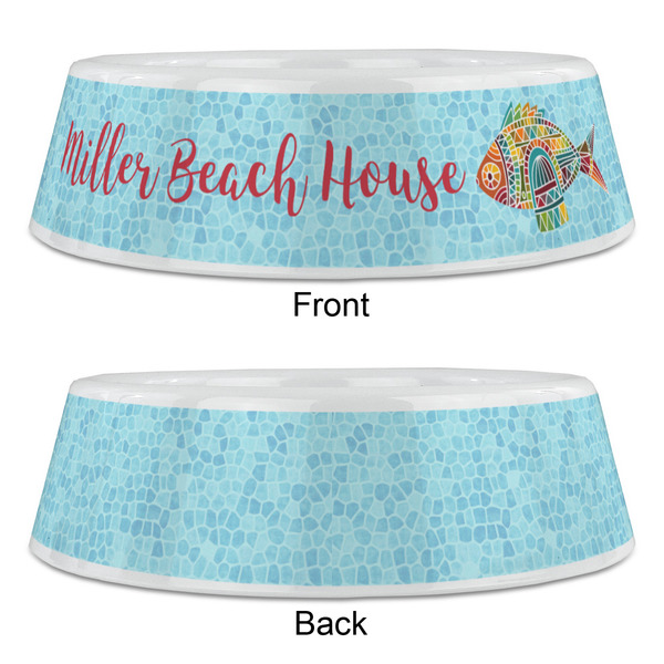 Mosaic Fish Plastic Pet Bowls - Large - APPROVAL