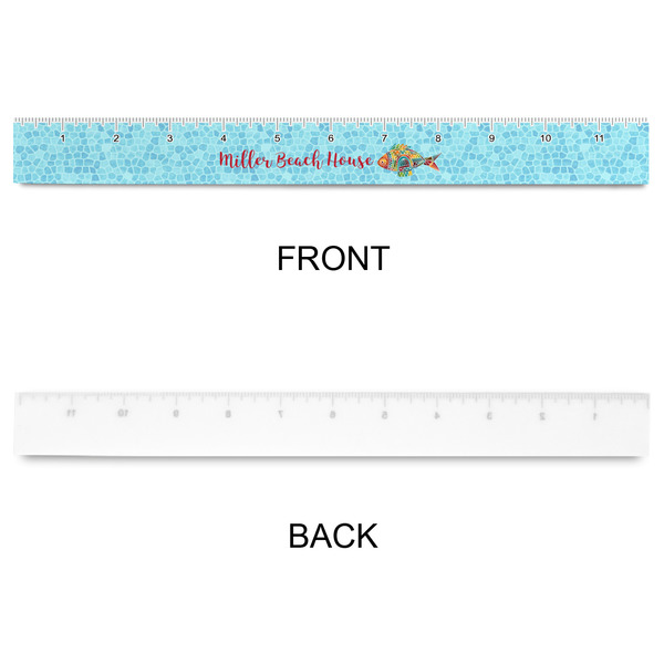 Mosaic Fish Plastic Ruler - 12" - APPROVAL