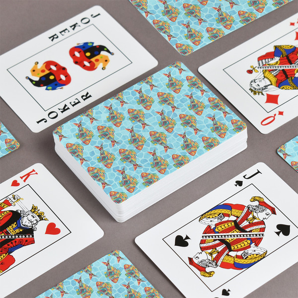 Mosaic Fish Playing Cards - Front & Back View