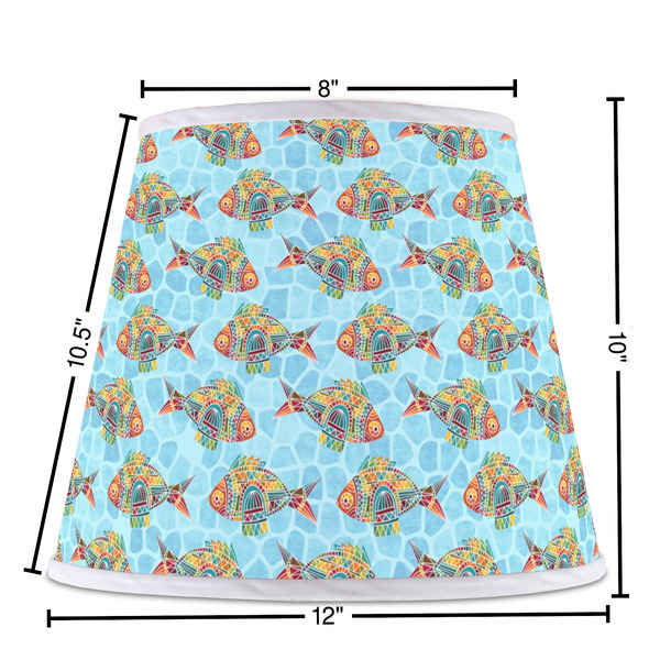 Mosaic Fish Poly Film Empire Lampshade - Dimensions