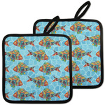 Mosaic Fish Pot Holders - Set of 2