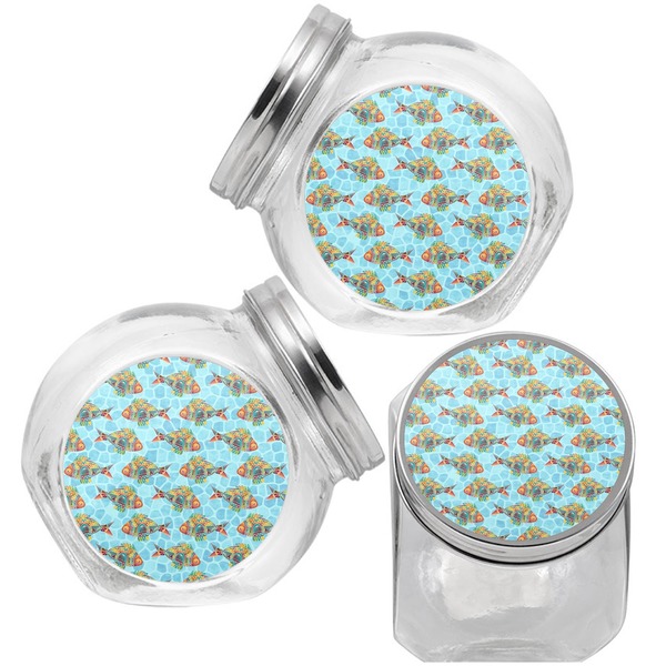 Mosaic Fish Puppy Treat Jar - Top Left Right
