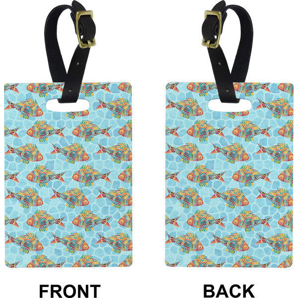 Colorful Fish Rectangle Luggage Tag (Front + Back)