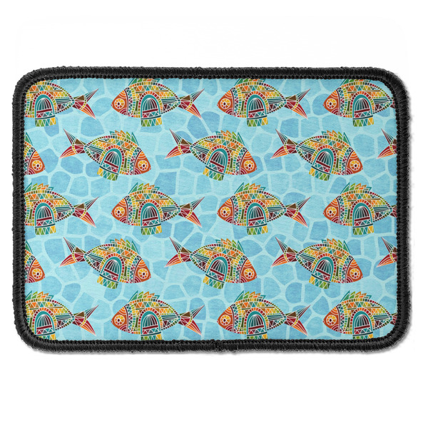 Custom Mosaic Fish Iron On Rectangle Patch