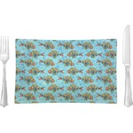 Mosaic Fish Rectangular Glass Lunch / Dinner Plate - Single or Set
