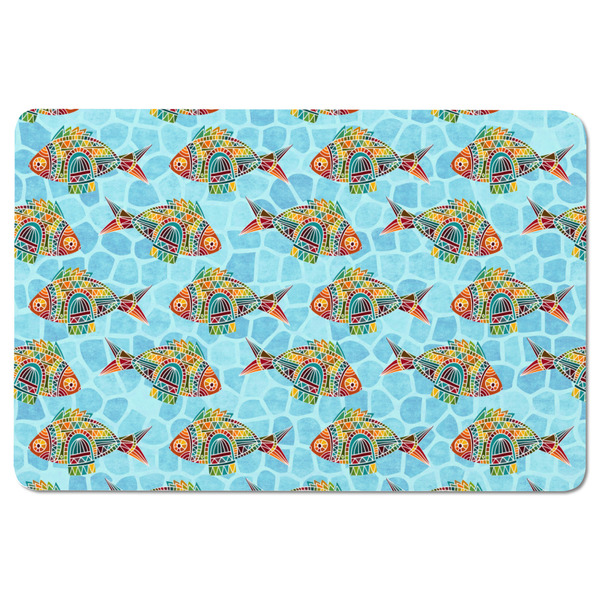 Mosaic Fish Rectangular Fridge Magnet - FRONT