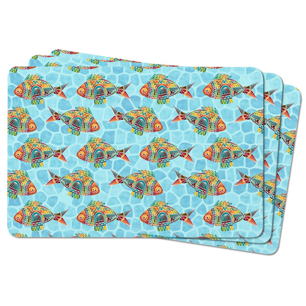Mosaic Fish Rectangular Fridge Magnet - THREE