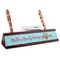 Mosaic Fish Red Mahogany Nameplates with Business Card Holder - Angle