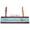 Mosaic Fish Red Mahogany Nameplates with Business Card Holder - Straight