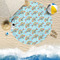 Mosaic Fish Round Beach Towel Lifestyle