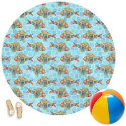 Mosaic Fish Round Beach Towel