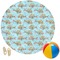 Mosaic Fish Round Beach Towel