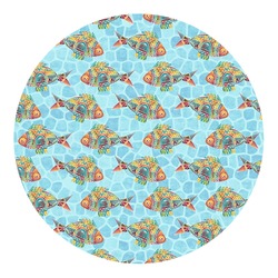 Mosaic Fish Round Decal - Large