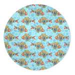 Mosaic Fish 5' Round Indoor Area Rug