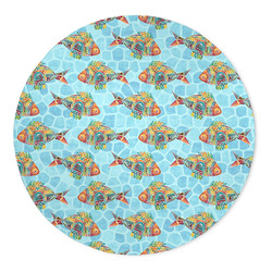 Mosaic Fish 5' Round Indoor Area Rug