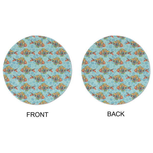 Mosaic Fish Round Linen Placemats - APPROVAL (double sided)