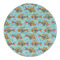 Mosaic Fish Round Linen Placemats - FRONT (Double Sided)