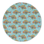 Mosaic Fish Round Linen Placemat - Single Sided