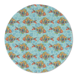 Mosaic Fish Round Linen Placemat