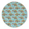 Mosaic Fish Round Linen Placemats - FRONT (Single Sided)