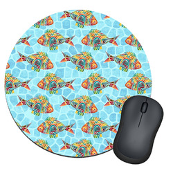 Mosaic Fish Round Mouse Pad