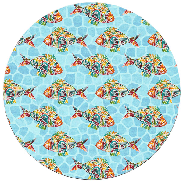 Mosaic Fish Round Mousepad - APPROVAL
