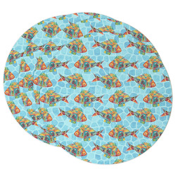Mosaic Fish Round Paper Coasters
