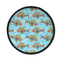 Mosaic Fish Iron On Round Patch
