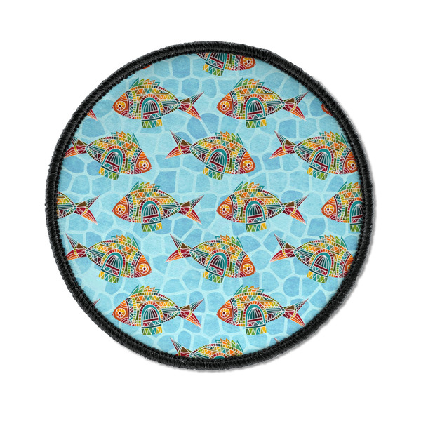 Custom Mosaic Fish Iron On Round Patch