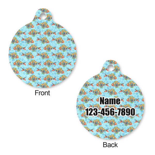 Mosaic Fish Round Pet ID Tag - Large - Approval