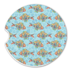 Mosaic Fish Sandstone Car Coaster - Single