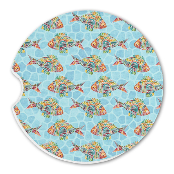 Custom Mosaic Fish Sandstone Car Coaster - Single